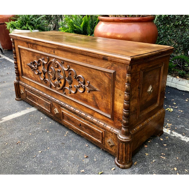 Antique Early 18c Portuguese Carved Walnut Blanket Chest Chairish
