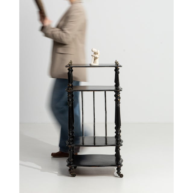 19th Century French Napoleon III Black Etagere Shelf For Sale - Image 9 of 14