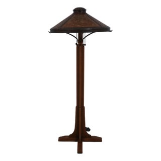 Mission Oak Warren Hile Tall Floor Lamp W. Micah Shade For Sale
