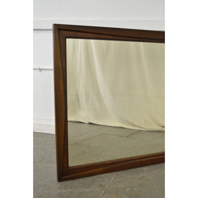 Mid Century Modern Walnut Frame Rectangular Wall Mirror For Sale In Philadelphia - Image 6 of 9
