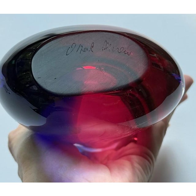 Oball Murano Signed Onesto Vase Vetreria Artistica Sommerso Italian Art Glass For Sale - Image 12 of 12