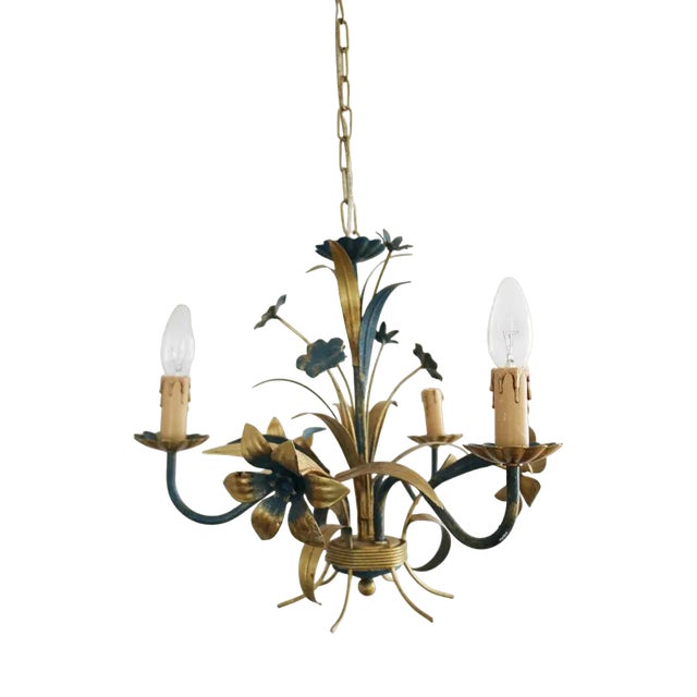 Florentine Hollywood Regency Chandelier by Kögl, Italy, 1970s For Sale