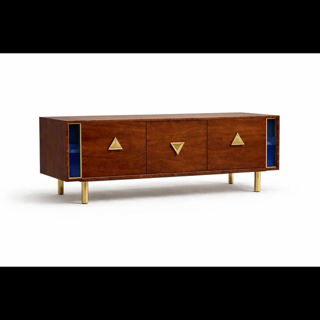 Blue Edition 01 Walnut Sideboard from Justfurnituress SRL For Sale - Image 8 of 11