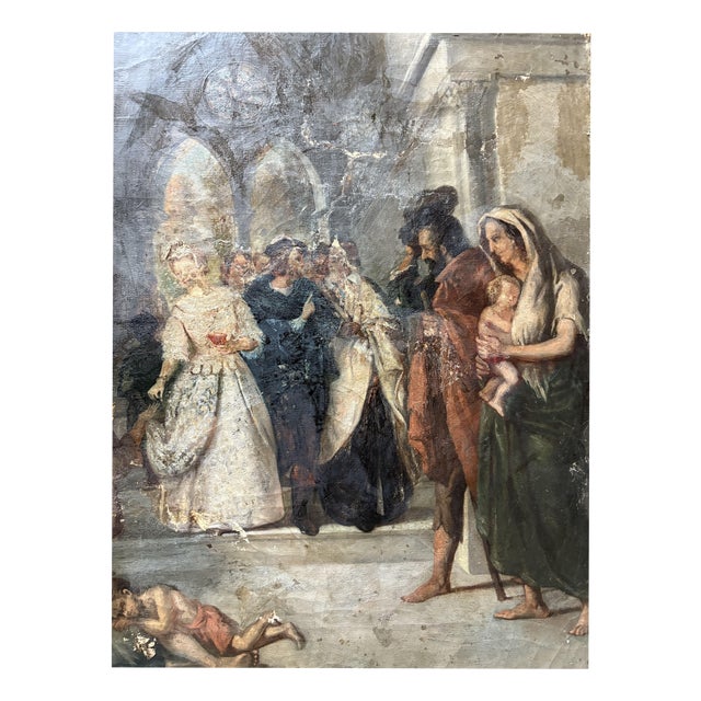 Figurative Composition, 1800s, Oil Painting on Canvas For Sale