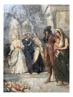 Figurative Composition, 1800s, Oil Painting on Canvas