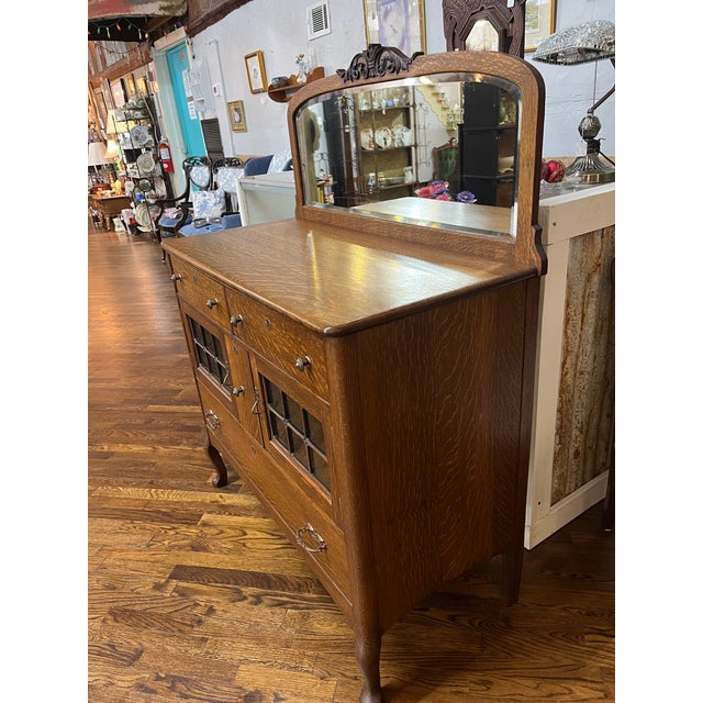 Late 19th Century Late 19th Century Victorian Era Tiger Oak Server For Sale - Image 5 of 6