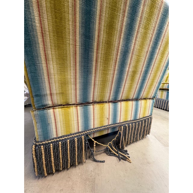 Chartreuse 1960s 3 Seater Blue, Chartruese Sofa (2 Available) For Sale - Image 8 of 10