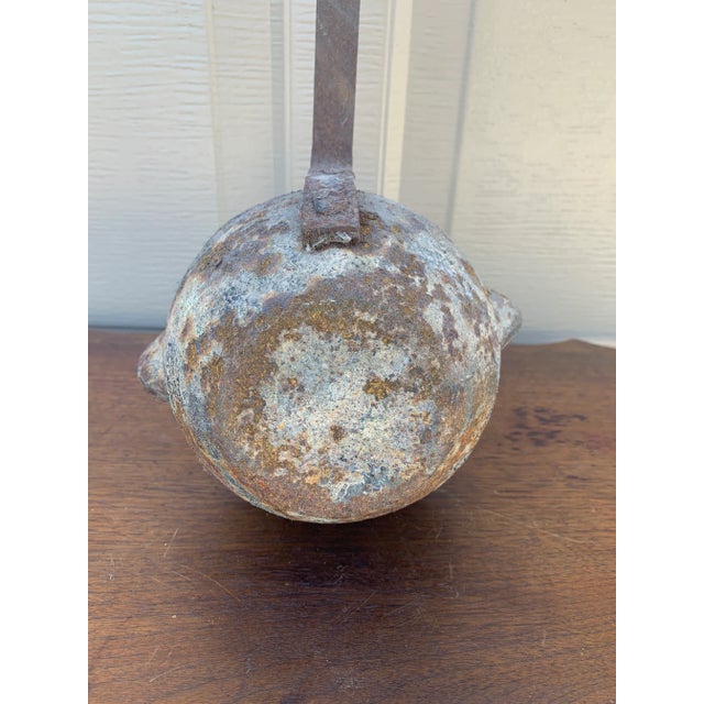 Monumental Hand-Forged Iron Commercial Ladle With Original Patina For Sale - Image 10 of 13