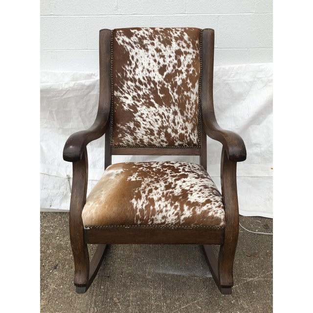 1930s Vintage Natural Cowhide Rocking Chair Chairish