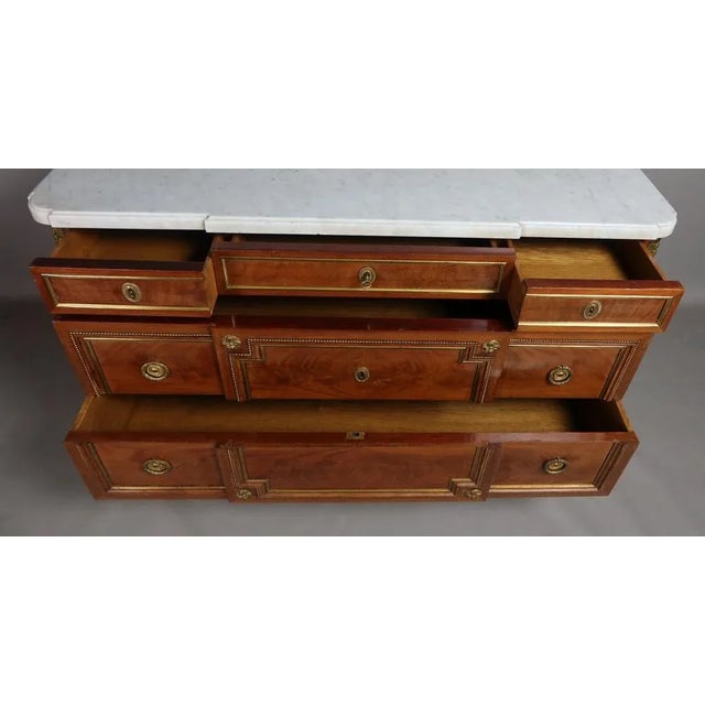 Wood Vintage Louis XVI Maroon Dresser For Sale - Image 7 of 11