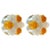 Martinelli Luce 1963 White and Orange Glass Wall or Flush Lights - a Pair For Sale - Image 11 of 11