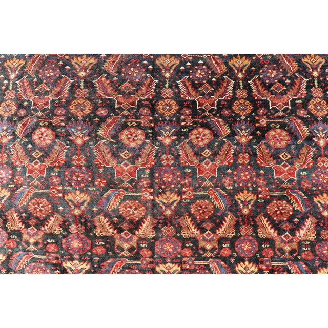 Late 19th Century 19th Century Antique Persian Qashqai Rug 6' X 9'3" For Sale - Image 5 of 13