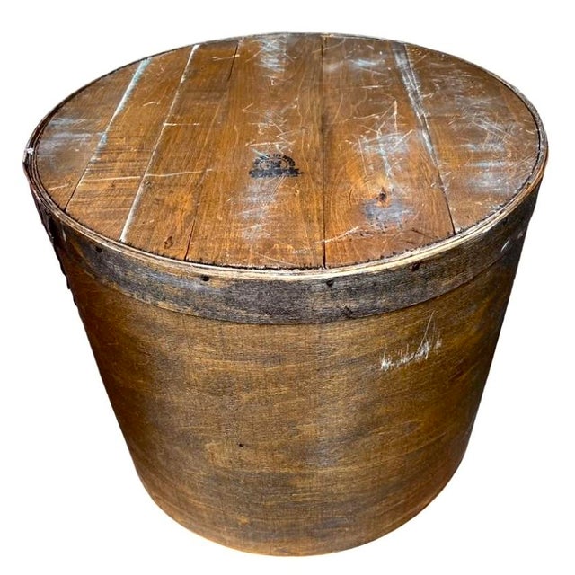 American Vintage Steambent Wood Cheese Storage Box For Sale - Image 3 of 11