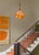 Murano Art Glass Looped Abstract Orange White Pendant Light For Sale - Image 13 of 18