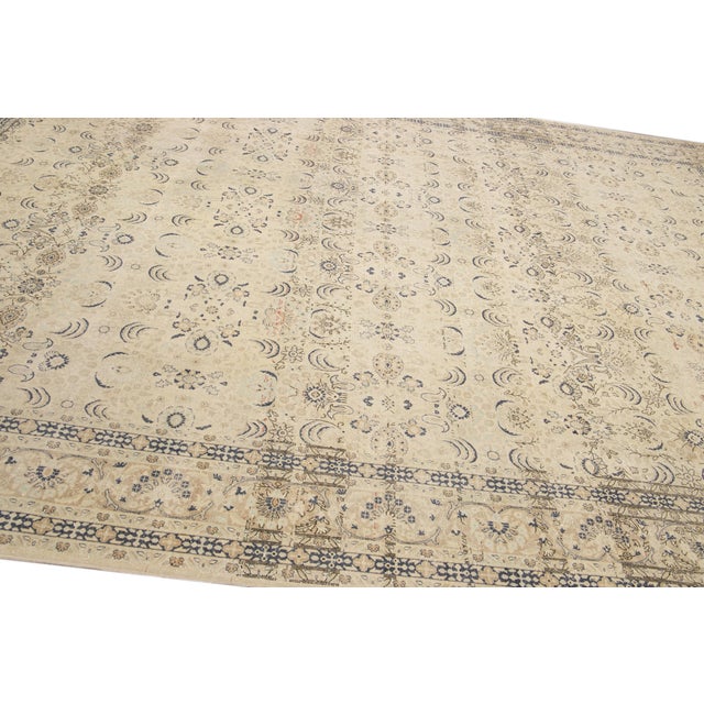 Textile Doris Leslie Blau Antique Allover Geometric Cream Beige Rug - c. 1900 For Sale - Image 7 of 8