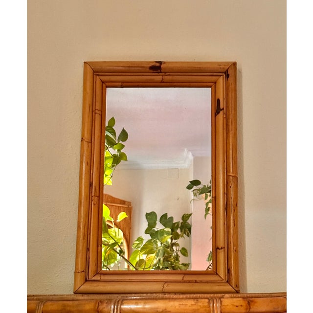 Vintage Spanish Mirror in Natural Bamboo, 1950 For Sale - Image 9 of 9