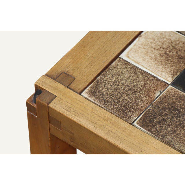 Coffee Table in Elm and Ceramic by Pierre Chapo, 1960 For Sale - Image 15 of 17
