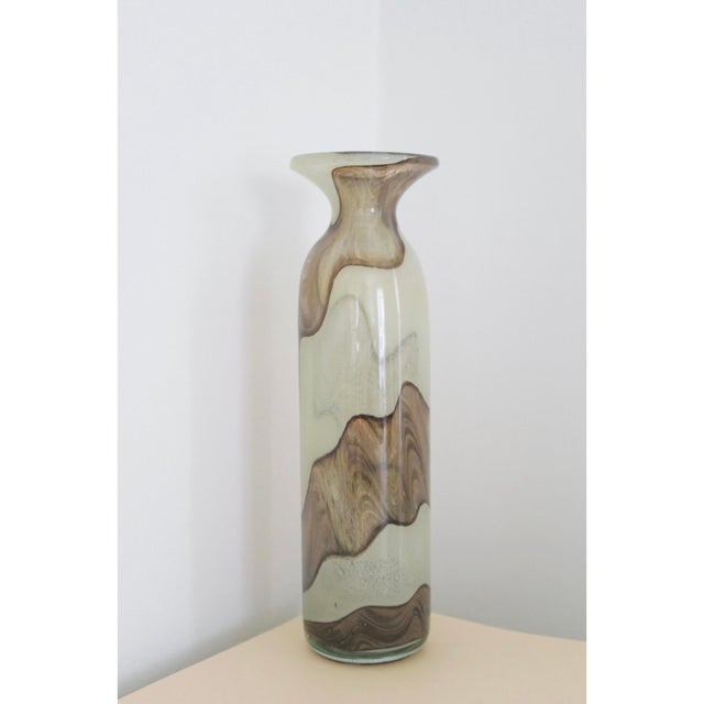 Mid-Century Modern Mdina “Earthtones” Swirl Vase by Michael Harris For Sale - Image 3 of 9