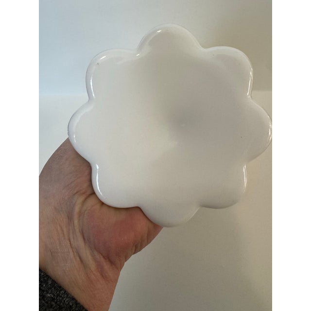 Vintage Milk Glass Pedestal Compote – Roses & Forget-Me-Nots For Sale - Image 4 of 4