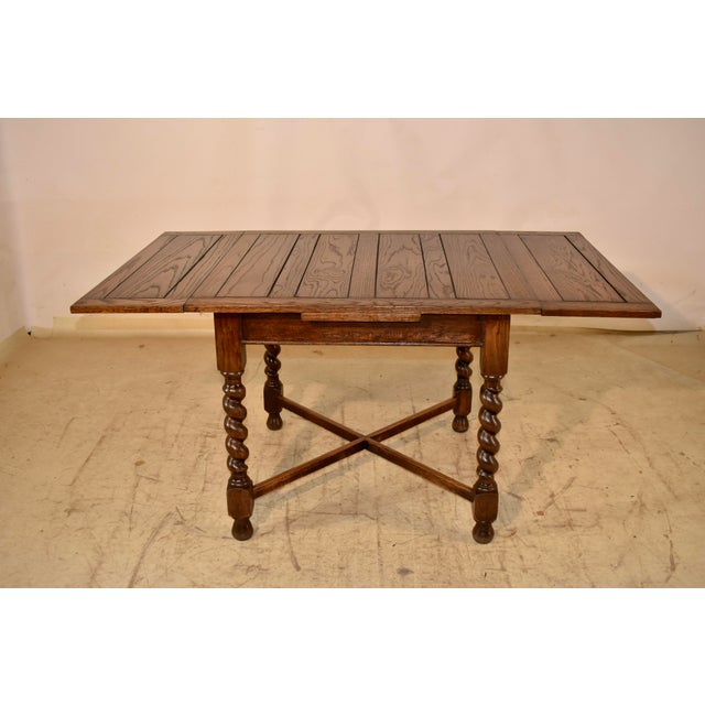 1900 - 1909 English Oak Draw-Leaf Table, Circa 1900 For Sale - Image 5 of 10