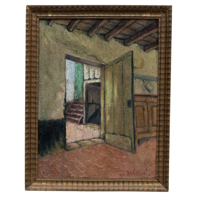 20th Century Belgian Painting With Wooden Frame For Sale - Image 15 of 18