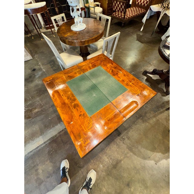 Traditional 19th C. French Inlaid Games Table For Sale - Image 3 of 7