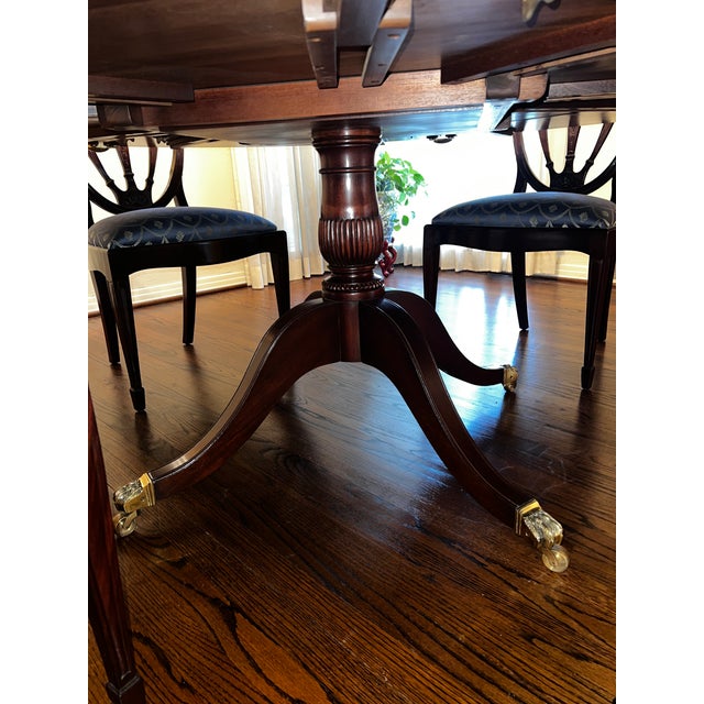 Early 20th Century Early 20th Century Mahogany 78" Round Regency Dining Table For Sale - Image 5 of 6