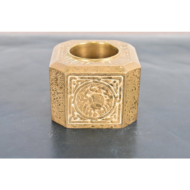 Tiffany Studios New York Zodiac Bronze Doré Pen Brush Holder For Sale - Image 9 of 9