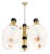 Mid Century Milk Amber Glass 4 Globe Shades Brass Light Fixture Chandelier For Sale