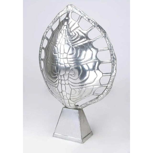 Mid-Century Modern Arthur Court Polished Aluminum Tortoise Shell Lamp For Sale - Image 3 of 9