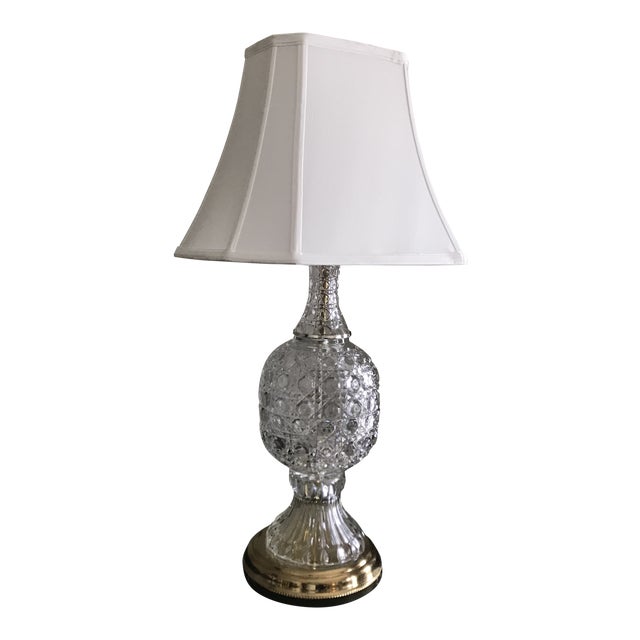 1930s Traditional Cut Glass Luxury Table Lamp | Chairish