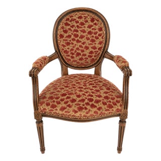 Mid 20th Century Louis XVI Style Cabriolet Arm Chair For Sale