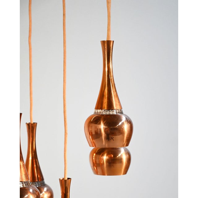 Copper Cascade Lamp attributed to Staff, 1960s For Sale - Image 8 of 14