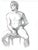 1980s male nude drawing by Pennsylvania artist John Reilly (1942-2021). Double sided with a portrait. Estate stamp on one...