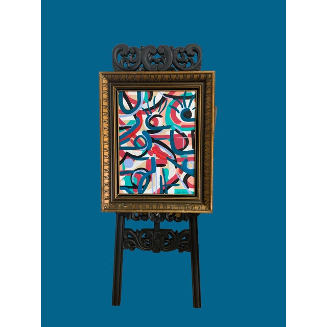 Early 20th Century Vintage Carved Wood Art Display Easel For Sale - Image 5 of 10