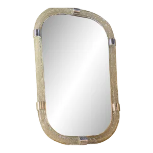 Italian "Torciglione-Torchon" Murano Style Glass Wall Mirror by SimoEng