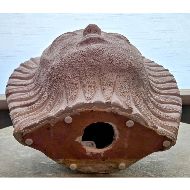 1970s Comanche Pottery Sun Sculpture by McCrea – Standing Mississippi Mud Volcanic Texture Brutalist Art For Sale - Image 9 of 11