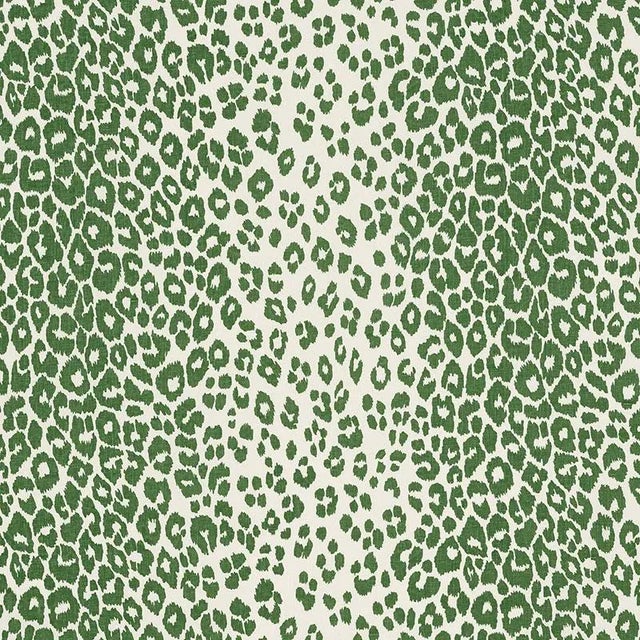 Abstract Sample, Schumacher Leopard Fabric in Green For Sale - Image 3 of 3