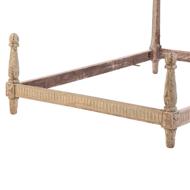 French Carved and Painted Full Size Bed, C. 1900 For Sale - Image 4 of 8