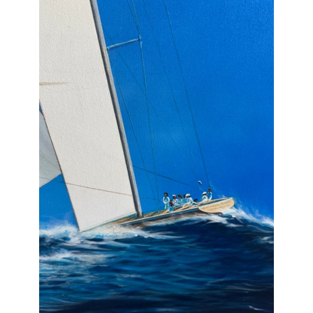 Wood Oversized “Regatta” Acrylic Original Painting For Sale - Image 7 of 8