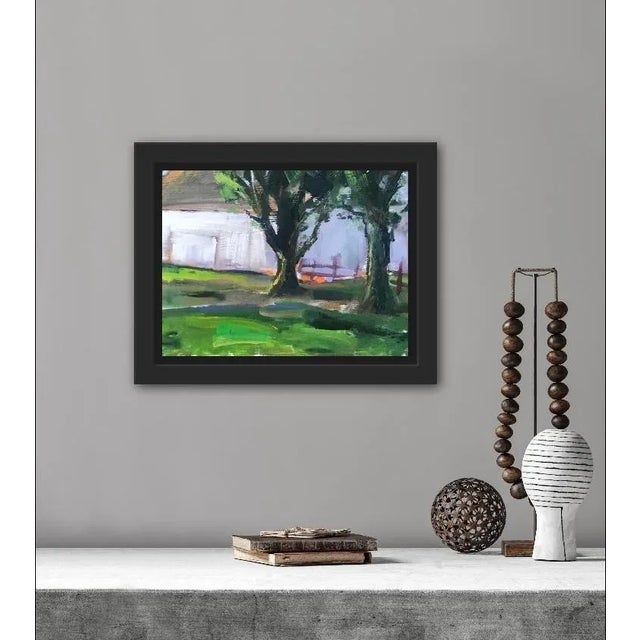 White Barn, Modern Oil Painting Landscape For Sale - Image 4 of 6