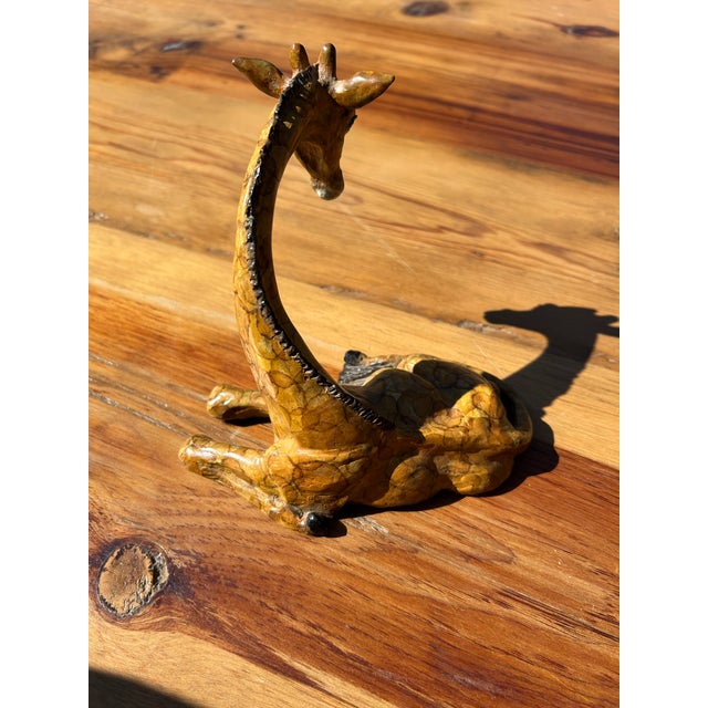 Small Faux Painted Iron Giraffe Sculpture For Sale - Image 9 of 12