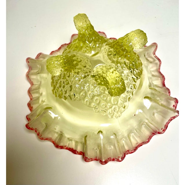 Antique Jefferson Northwood Vaseline Glass Ruffle Bowl For Sale In New York - Image 6 of 8