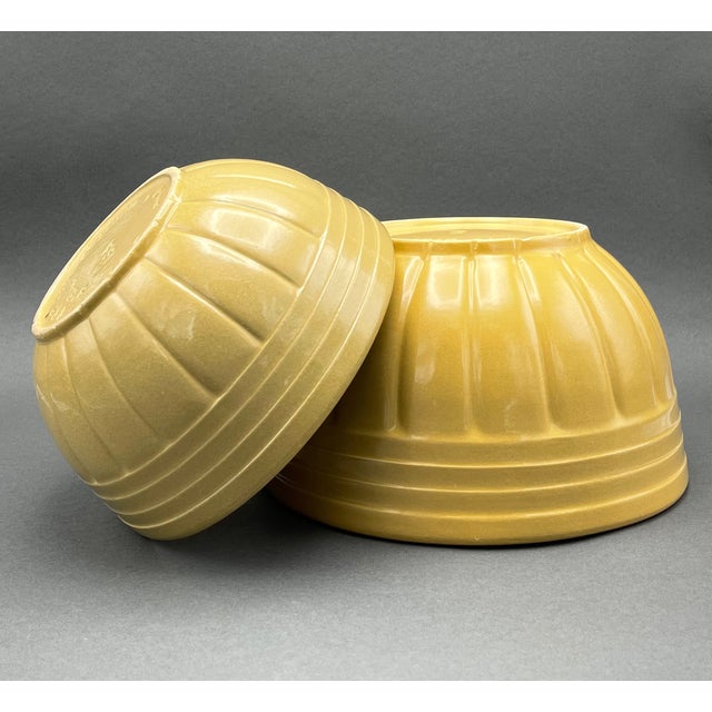 Vintage Rrp Co. Robinson Ransbottom Pottery Co. 168 Yellow Ware Ribbed