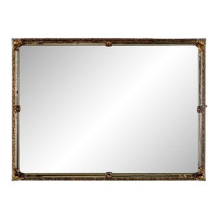 20th Century Neoclassic to Rococo Rectangular Large Wall Mirror With Ornate Gilded Frame For Sale