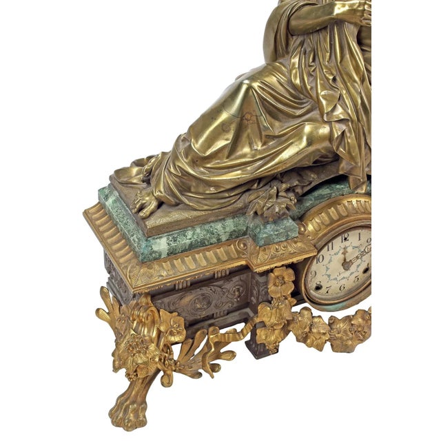 Stunning 19th C, Large French Bronze & Marble Figural Aristotle , 27"h, Mantle Clock Case!! Mantle Clock Case, Large...