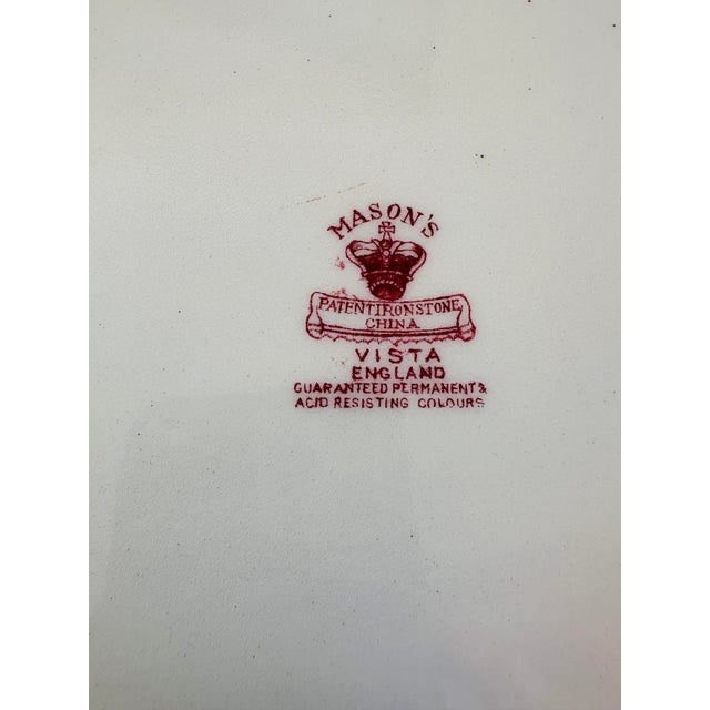 Vintage Mason's Ironstone Vista Pink Toile Platter For Sale In Palm Springs - Image 6 of 6