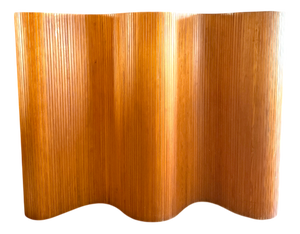 Large Roll-Up Beech Slat Screen from Baumann, 1930s