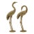 Vintage 24" Bronze & Brass Casted Mid-Century Chinoiserie Cranes For Sale