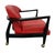 Mid-Century Modern Mid-Century Modern Red Vinyl Arm Chair For Sale - Image 3 of 7
